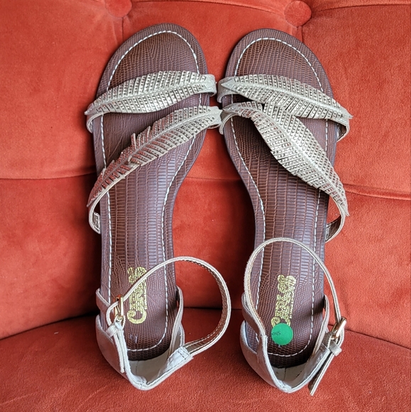 CARLOS by Carlos Santana Tempo Rose Gold Leaf Sandal Size 8 - Picture 7 of 10